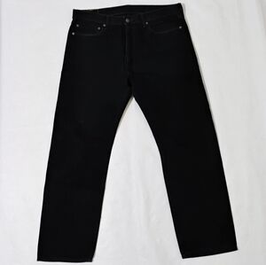 Men's Levi’s 505 Relaxed Fit Straight Leg Black Denim Jeans Size 36x30